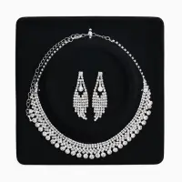 Набор 2 предмета: серьги, колье со стразами &laquo;Лёд&raquo;, d=13.5 см, белый в серебре