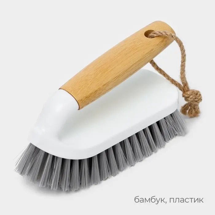 Щётка - утюжок Meli, бамбуковая ручка, 14.5&times;5.8&times;9 см, ворс 2.5 см