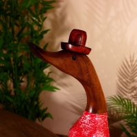 Сувенир "Утка в красном" дерево 45 см