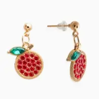 Набор 2 пред-та: серьги,кулон "Гранат", цвет красный в золоте 44+удл.