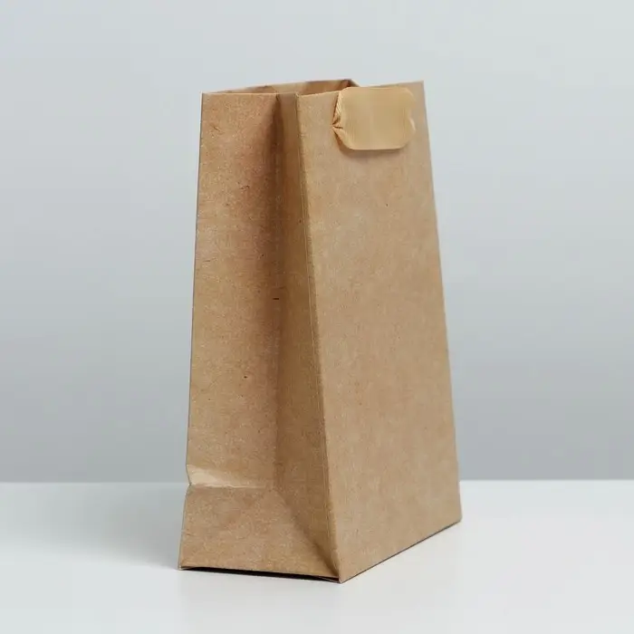 Пакет подарочный ламинированный, упаковка, &laquo;Крафтовый&raquo;, S 12 х 15 х 5.5 см