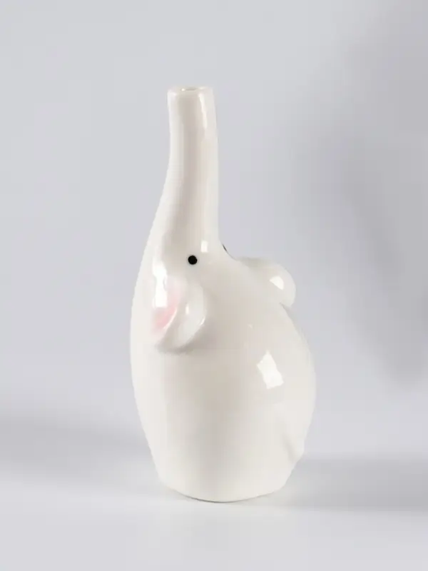 Ваза настольная керамика "Слоник" 15,5х7 см, белый