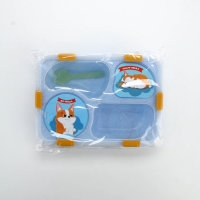 Ланч - бокс с 4 секциями &laquo;До/после обеда&raquo;, 23 х 17 х 5,5 см, голубой