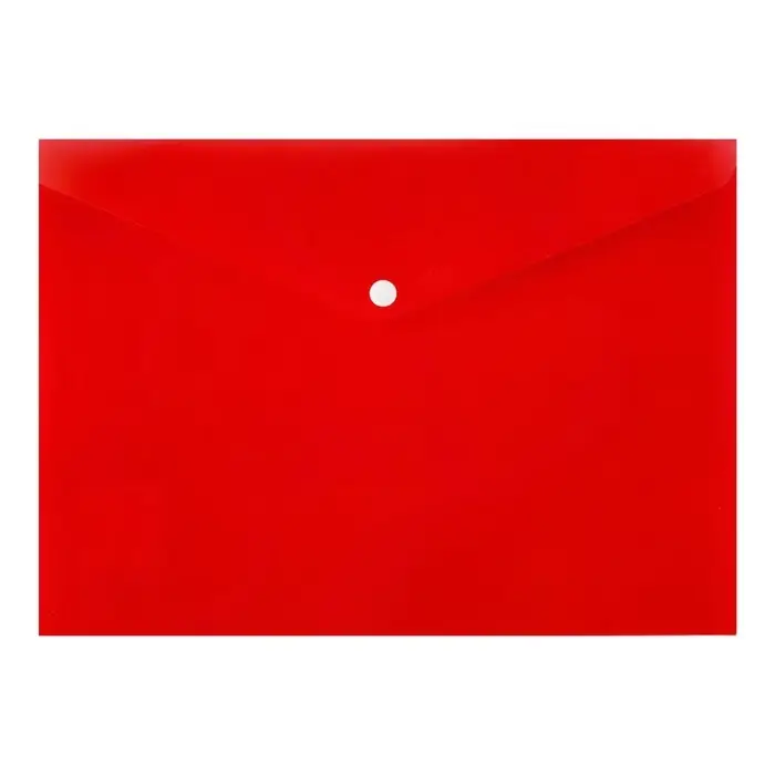 Папка-конверт на кнопке А4, 200 мкм, Calligrata DeLuxe, непрозрачная, матовая, красная