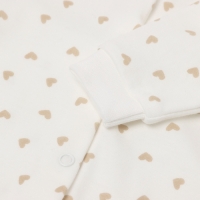 Комбинезон детский с открытыми ножками, цвет бежевый/сердечки, рост 74 см