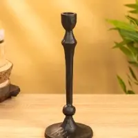 Подсвечник "Лава" 10х10х25 см, алюминий, цв. чёрный