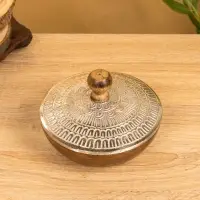 Сахарница "Алюм" 15х15х11 см, алюминий, дерево