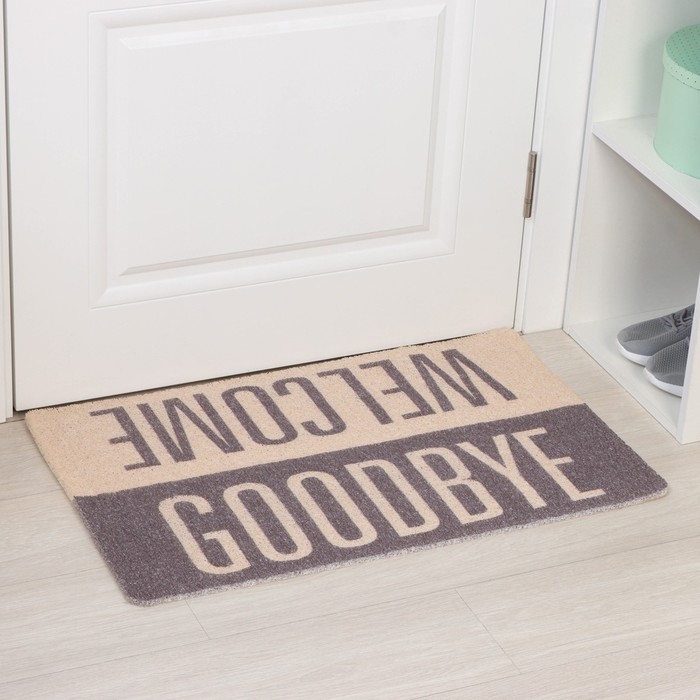 Коврик придверный грязезащитный Доляна Welcome. Goodbye, 50&times;80 см