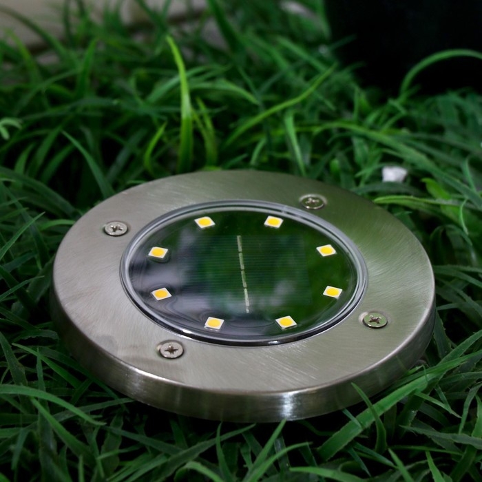 Садовый светильник на солнечной батарее, 11.5 &times; 13 &times; 11.5 см, 8 LED, свечение тёплое белое