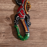 Панно настенное "Геккон цветной" дерево 20х6х1 см