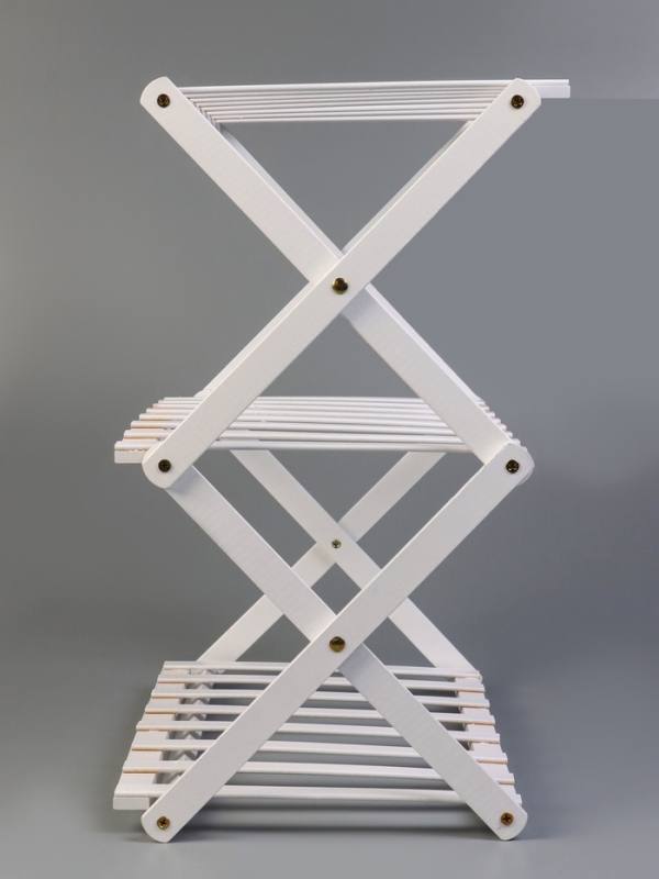 Подставка для цветов Greengo, 3 полки, 50 &times; 25 &times; 46 см, напольная, бамбук, белая