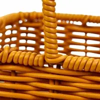 Корзина пластик 17 х 17 х 17 см, ручка16 см металл каркас Заяц, коричневый