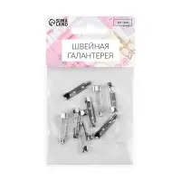 Основа для броши, 2 отверстия, 25 мм, 10 шт., цвет серебряный