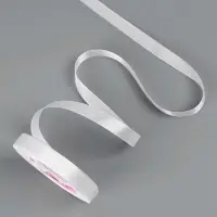 Лента атласная, 12 мм &times; 23 &plusmn; 1 м, цвет белый №01