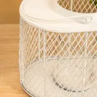 Подсвечник фонарь со стеклянной колбой 19,5х23х15,5 см, d 10 см, металл, цв. белый