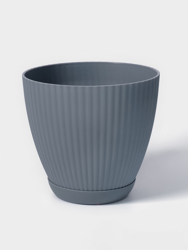Горшок круглый Горшок круглый "Ribbed" 13,5х13,5х12 см, цвет синий