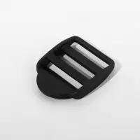 Пряжка регулирующая, трёхщелевая, вн. ширина=32 мм, s=3 мм, 10 шт., чёрная