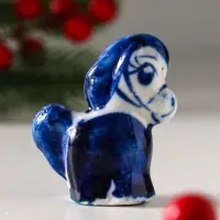 Сувенир "Конь Огонь",5х5 см, гжель