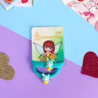 Резинка для волос &laquo;Маленькая радость&raquo;, набор 2 шт., пчёлка, 3.5 см, зелёная