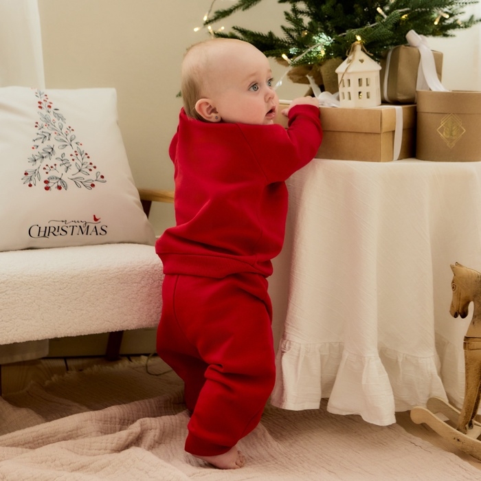 Костюм (свитшот и штанишки) Крошка Я "Новогодние медвежата", рост 62-68 см