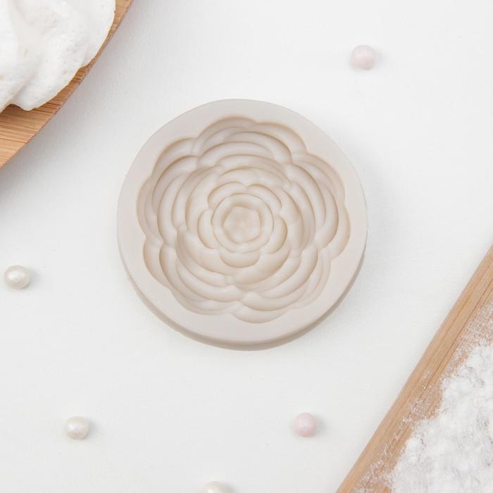 Молд &laquo;Прекрасная роза&raquo;, силикон, 5,7&times;5,7&times;1,2 см, цвет МИКС