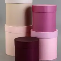 Набор круглых коробок 5 в 1" Лаванда", 20 х 20 - 15 х 15