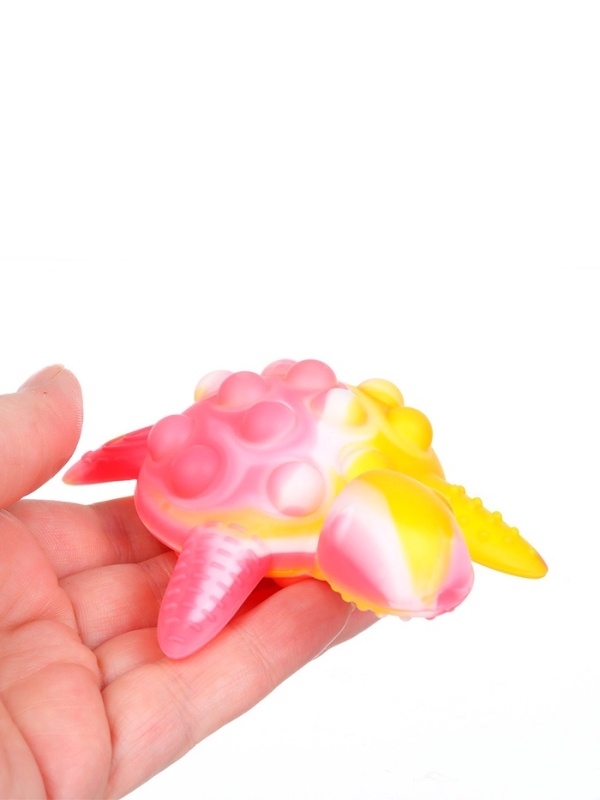 Прорезыватель силиконовый для зубов с погремушкой Крошка Я &laquo;Черепаха&raquo;, розовый