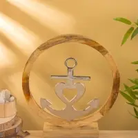 Якорь на подставке, 36&times;7&times;39 см, алюминий, дерево