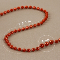 Бусы на нитях, круглые, 4 мм, 9 ± 1 м, цвет красный Бусы на нитях, круглые, 4 мм, 9 ± 1 м, цвет красный