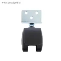 Колесо мебельное, d=40 мм, Г-образное, с креплением, без тормоза, черный пластик