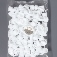 Кольца - лунки под клей для наращивания ресниц, набор - 100 шт, цвет белый