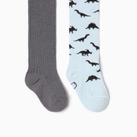 Набор колготок Крошка Я Dino, рост 74-80 см, голубой/т.серый Набор колготок Крошка Я Dino, рост 74-80 см, голубой/т.серый