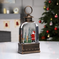 Светодиодная фигура &laquo;Фонарь с Дедом Морозом&raquo; 10.7 &times; 20.5 &times; 6.2 см, пластик, батарейки ААх3 (не в комплекте), USB, свечение тёплое белое