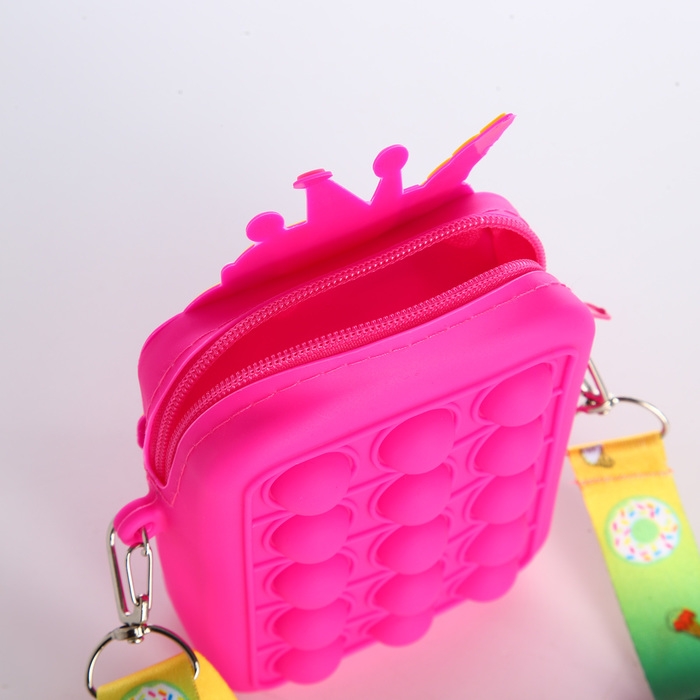 Сумка детская для девочки на молнии, &laquo;Выбражулька&raquo;, pop it, цвет малиновый