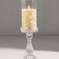 Подсвечник стекло "Монпелье" прозрачный d=8 см 8,8х8,8х18 см