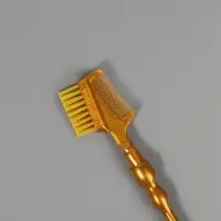 Кисть для макияжа, 2в1, 18.5 см, золотистый