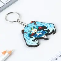 Брелок для ключей аниме &laquo;Девочка с голубыми волосами&raquo; деревянный