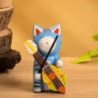 Сувенир &laquo;Кот с контрабасом&raquo;, 4&times;5&times;8 см, дерево, МИКС