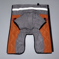 Куртка для больших собак, мембрана, XL (ДС 40, ОШ 41, ОГ 56 см),серо-оранжевая