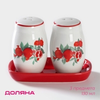 Набор для специй Доляна &laquo;Гранат&raquo;, 2 предмета: солонка, перечница, 130 мл