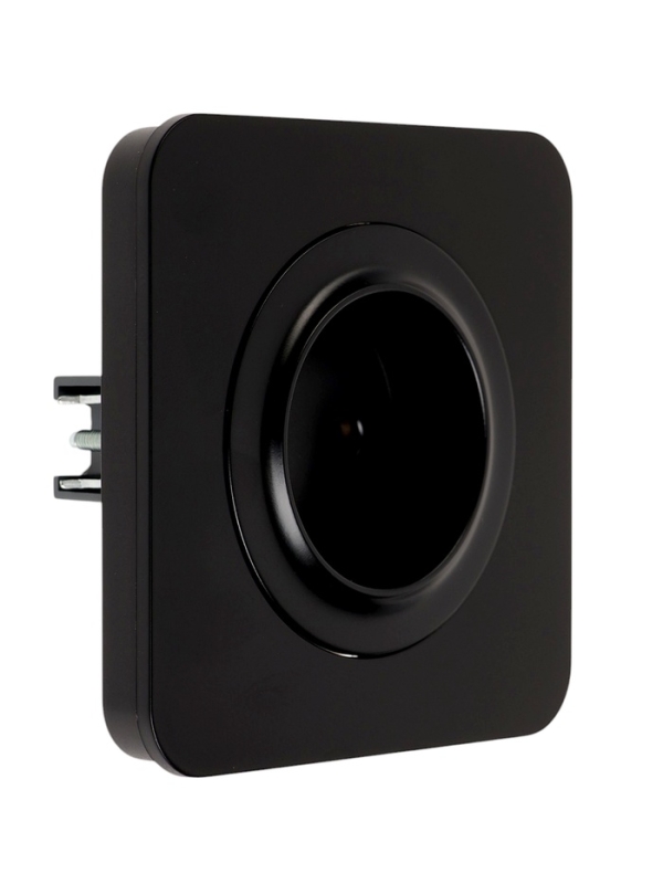 Розетка одноместная, серия "Circular", 10 А, скрытая, без з/к, черная