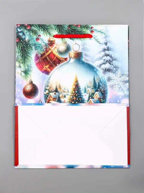 Пакет подарочный новогодний ламинированный, &laquo;Ёлка в шаре&raquo; , 18&times;10&times;22.3 см