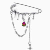 Булавка &laquo;Звёзды&raquo; с цепочками, цвет белый в серебре