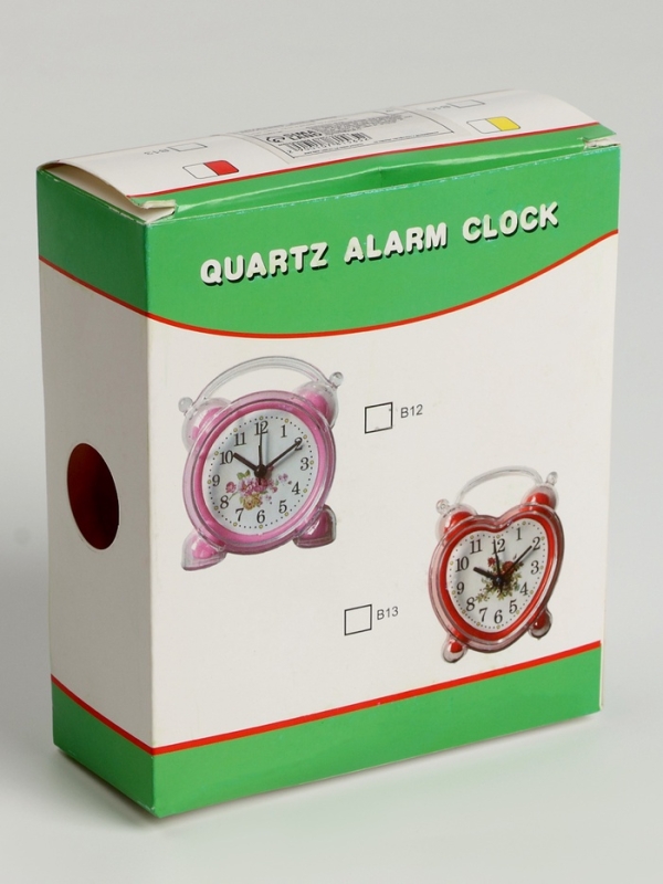 Часы будильник настольные "Сердце", на батарейках, 9 х 4 х 11.5 см