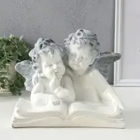 Фигура "Два ангела с книгой" 23х28х19 см, антик