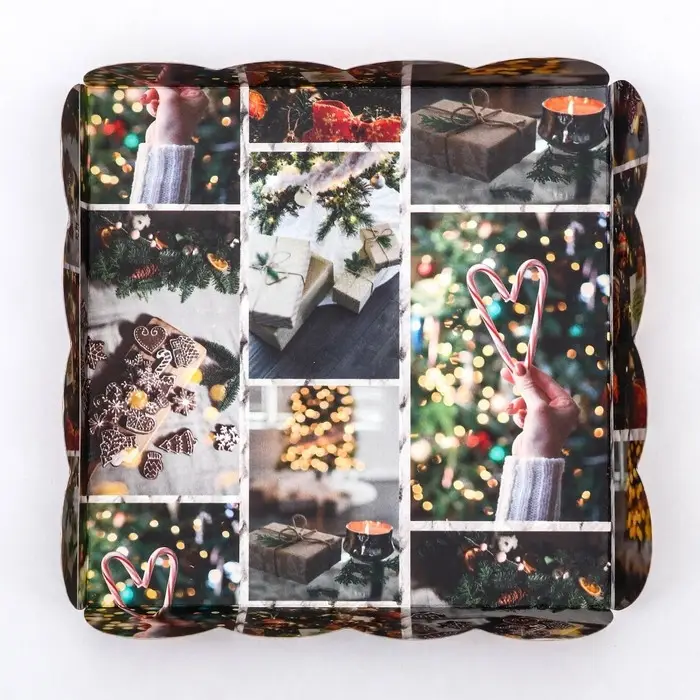 Коробка для печенья, кондитерская новогодняя упаковка, &laquo;Прекрасный вечер&raquo;, 12&times;12&times;3 см