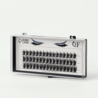 Ресницы накладные пучки АНИМЕ 10/12/14мм нейлон черный п/короб QF