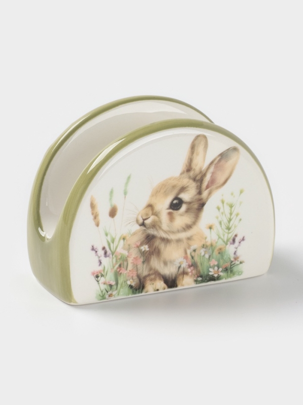 Салфетница Доляна "Зайка" цвет белый  9,5х4,3х7см