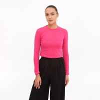 Лонгслив женский MINAKU: Basic line цвет фуксия, р-р 44
