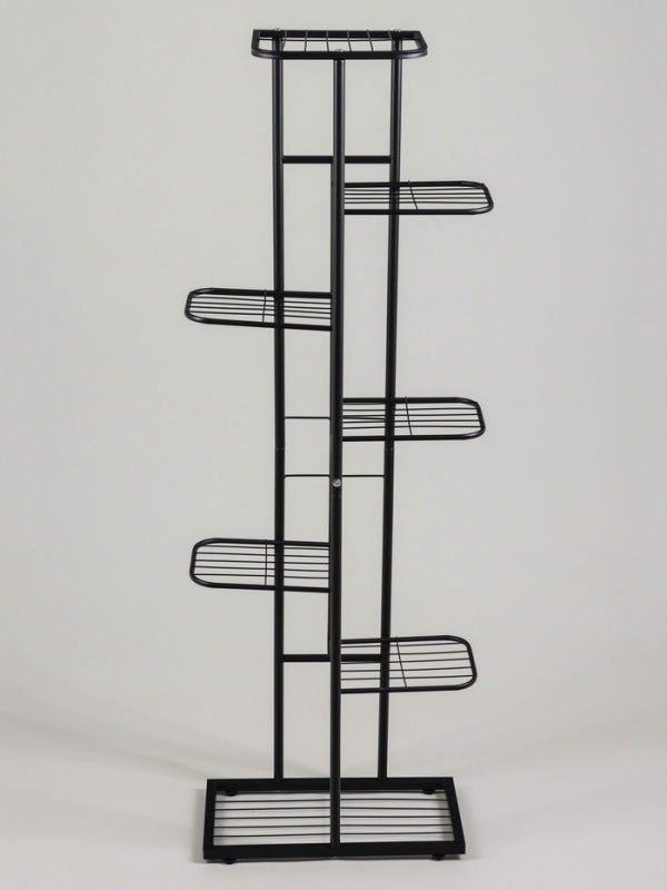 Подставка для цветов Greengo, 7 полок, 43 &times; 22 &times; 126 см, напольная, металл, чёрная
